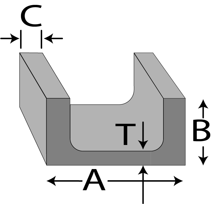 Aluminum Channel 3" x 1.5"