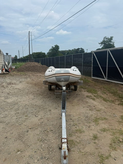 Zodiac Inflatable Boat with Aluminum Floor & Galvanized Trailer